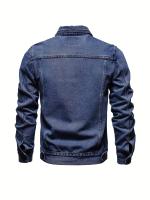 Chaqueta vaquera desgastada informal para hombre, abrigo con solapa de estilo callejero con múltiples bolsillos - details 1