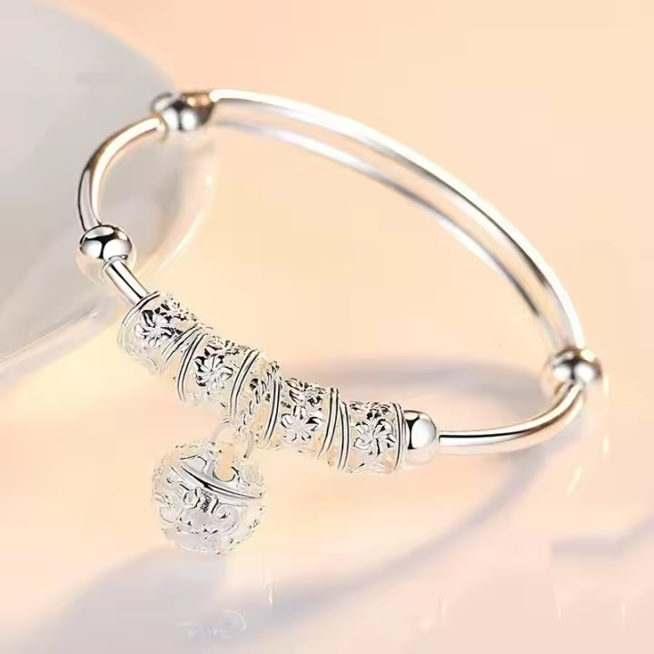 Joyería de Moda para Mujer 2024 Abalorio de Regalo, Brazalete de Piedra Artificial, Pulsera, Campanillas, Plata de Ley 925 - 1