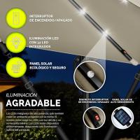 Parasol Excentrico de Sombrilla con 32 Luces LED Solar Giratorio 360º, Protección UV - details 51