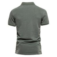 polos hombre manga corta ropa hombre 100% Algodón Color Sólido Polos para Hombre Pantalón Corto Casual Manga Turndown Camisas para Hombre Moda Streetwear Polos para Hombres - details 2