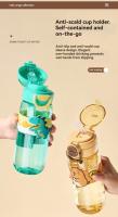 Botella de agua linda para niñas escolares de 600 ml con pajita para niños, taza deportiva para exteriores - details 1