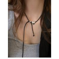 Collar Colgante Corazón de Plata, Negro de una sola cadena, Collares de Mujer, Collares de Cuello y Punto, Joyería y Bisutería - details 23
