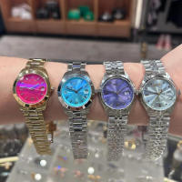 Empress West New Rose Red Crushed Ice Blue Esfera pequeña Banda de acero de cuarzo Reloj de mujer Color de fruta del dragón - details 0