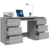 Escritorio Mesa Trabajo Estudio Muebles de Oficina Despacho Ordenador Decoración Capacidad de Almacenamiento de Madera Contrachapada Roble - details 29