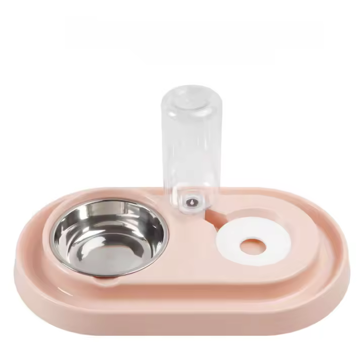 Utensilios de Comida para Mascotas Tazón Doble para Perros y Gatos Alimentador Automático de Agua Potable - 1