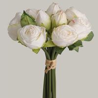 Ramo de rosas artificiales elegante y creativo, flores de rosas de seda hechas a mano de tacto Real, plantas falsas de plástico, decoración para el hogar y la Oficina - details 8