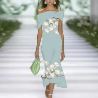 Vestido Largo para Mujer 2025 Miravia Estampado Elegante para Oficina/Fiesta - details 8