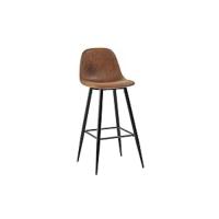 COSY Juego de 2 Taburete de Bar con Respaldo, Apoyabrazos y Reposapiés Sillas Tapizados de Gamuza Vintage Industrial Asiento de 72 cm de Altura para Cocina, Bar, Comedor, Marrón - details 22