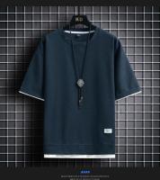 Traje De Verano Para Hombre Con Estampado De Waffle Conjunto Casual De Camiseta Y Shorts Color Sólido Talla Grande - details 16