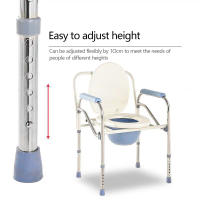 Inodoro plegable de altura ajustable, con reposabrazos e inodoro, capaz de transportar 150 KG, para ancianos y discapacitados - details 2