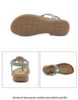 Sandalias de nuevo estilo con diamantes de imitación, cómodas, de punta redonda, para vacaciones en la playa, zapatos planos de talla grande - details 42