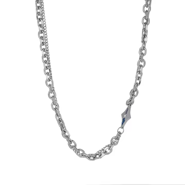 Collar Doble Cadena Acero Quirúrgico 2025 - Estilo Hip Hop Unisex, Diseño Minimalista y Ajustable para Looks Urbanos |   Miravia" - 1