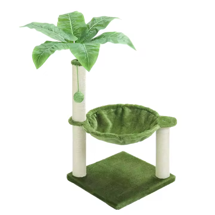 PAWZ-Pequeño árbol para gatos, torre linda con postes rascadores de sisal para gatos pequeños, hamaca grande para gatos - 1