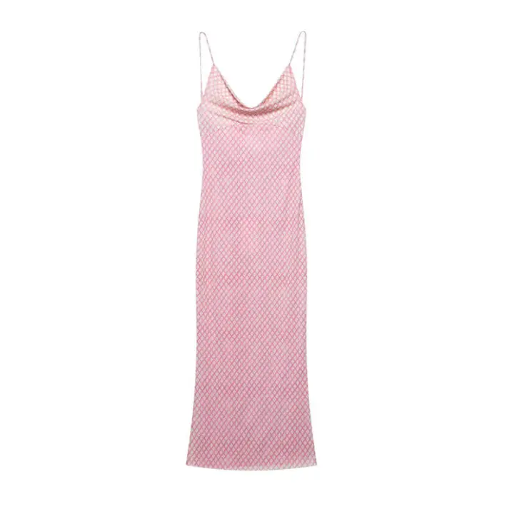 Vestidos Largos de Tul de Verano Elegante Estampado para Mujer, Vestidos de Fiesta con Espalda Descubierta - 1