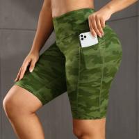 Pantalones cortos de yoga lisos para mujer, medias de entrenamiento con 3 bolsillos, cintura alta, levantamiento de glúteos, pantalones cortos elásticos para ciclismo, ropa deportiva - details 1