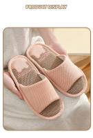 Zapatillas de lino transpirables para hombre y mujer, chanclas antideslizantes para interiores y el hogar, zapatos planos cómodos para la playa - details 3