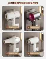 Soporte ajustable para montar en la pared, estante de almacenamiento para secador de pelo resistente y sin perforaciones, soporte para secador de pelo a prueba de herrumbre de aleación de aluminio - details 2