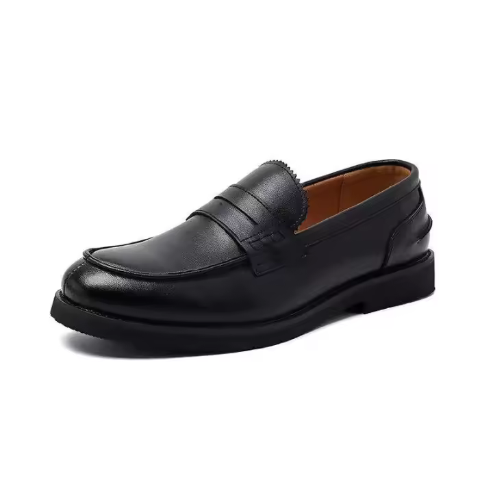 Zapatos Loarf de vestir de cuero de fibra ultrafina suave con suela gruesa para hombre - 1