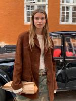 Chaqueta de Camurça Suétera Marrón Vintage Abrigo Casual para Mujer de Moda Callejera 2023 - details 12
