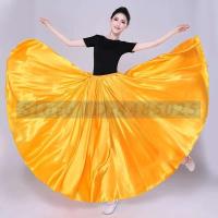 Vestido largo brillante de satén de 360 ​​grados, Tre de bailarines de festivales tradicionales, trajes de baile de tango flamenco gitano femenino - details 14