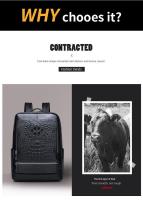 Mochila de negocios de cuero genuino de los hombres, mochila de piel de vaca de capa superior - details 3