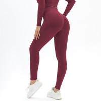 -Leggings de yoga sin costuras para mujer, leggings de gimnasio, ropa deportiva de entrenamiento, pantalones de cintura alta - details 2