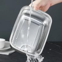 Fiambrera de acero inoxidable para acampar, caja Bento adecuada para microondas a prueba de fugas, caja de almacenamiento para refrigerador y congelador sellada de gran capacidad - details 16