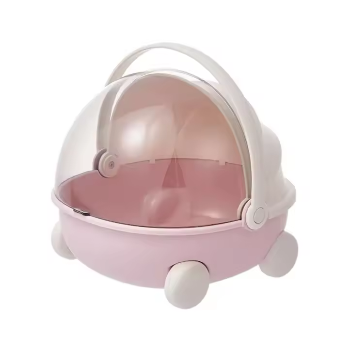 Caja de almacenamiento de escritorio con forma de cuna para bebé, cama de bebé para Labubu, contenedor de almacenamiento, bañadores - 1