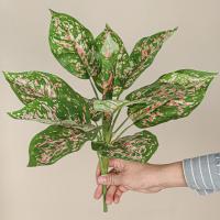 13 hojas artificiales de Scindapsus, elegantes y realistas hojas de plantas verdes falsas, plantas grandes de plástico simuladas - details 3