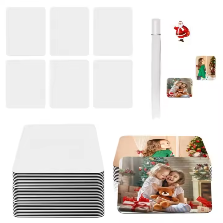 Imanes de sublimación para refrigerador, espacios en blanco personalizados, decoración de oficina y cocina, 30 unidades por juego - 1