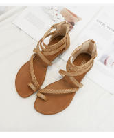 Sandalias de cuña para mujer, nuevas, versátiles, con punta abierta, tallas grandes, con faldas, zapatos romanos. - details 8