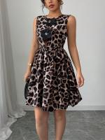 Vestido de Mujer Verano 2025 Estampado de Leopardo con Flores 3D en Relieve - details 6
