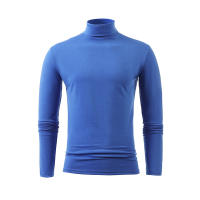 Camiseta de manga larga con cuello medio alto para hombre, Jersey informal de Color sólido, ropa interior - details 8