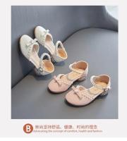 Sandalias de princesa para niños y niñas, zapatos de cuero de tacón alto con suela suave y lazo antideslizante, novedad de verano, 2024 - details 1