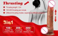 Consolador vibrador recargable Artificial telescópico Control remoto vibradores para mujeres silicona punto G vibración realista - details 11