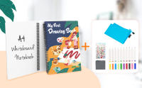 NeWYeS Tablero Blanco de Dibujo para Niños Ligero, Material de Plástico, 10 Marcadores, Borrado en Seco, Listo para Uso Universal - details 4