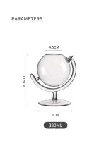 Vasos con forma de globo de 330ml y 11oz, taza para bebidas frías con cola de vino para restaurante occidental con pajita - details 1