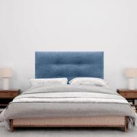 Cabecero de Polipiel o Tela Pro con 2 hileras de Botones y Patas Cabezal tapizado Cama Lujo (150x105cm con Patas (Camas 150/160), Tela Beige) - details 10