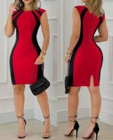 Vestidos elegantes de fiesta y discoteca para mujer, moda de verano 2023, cansados ​​con cuello redondo y bloques de color, negro informal - details 13