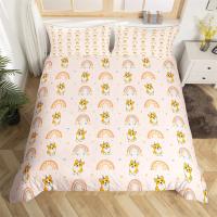 Juego de Ropa de Cama con Elefante y Flores para Bebé Animal de Dibujos Animados Lindo Cubierta de Edredón de Giraffe para Niñas y Niños - details 13