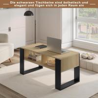 Mesa Centro Baja Mesa Auxiliar de 2 Niveles Mesita Lateral para Sofá Mesa de Café con Comodidades - details 14