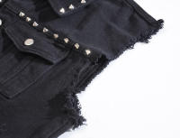 Chaleco rasgado sin mangas de estilo retro para hombre Vestido informal de punto con solapas y correas Ropa de algodón y poliéster - details 6