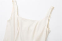 - Camisola SS sin mangas con diseño sin cuello y estilo único de verano con cuello en U, falda de mujer - details 3