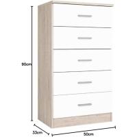 Sinfonier 5 cajones Color Sahara/Blanco Mate 90x50x33 cm - details 1