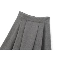Falda A-line de Cintura Media para Mujer Pliegues Cinturadas Elegantes para Oficina - details 3