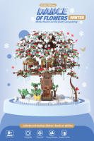 Seasonal Building Block Toy Flower with Dust Cover DIY Treehouse Model Bricks with Light Ornament Romantic Gift for Girlfriend - details 16
