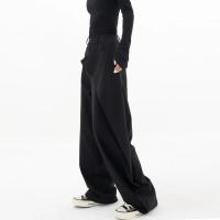 Pantalones Largos y Anchos de Moda Minimalista para Mujer Vestido Irregular de Negocios Casual - details 7