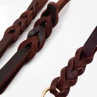 Productos para mascotas con gancho de cobre, correa de cuero trenzada para perro, cuerda de tracción larga y suave para perro, marrón duradero para exteriores - details 2