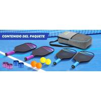 Juego de Palas de Pickleball, 2 Par Raquetas de Pickleball de Fibra de Vidrio con 4 Pelotas para Interiores y Exteriores, Accesorios de Pickleball para Principiantes Profesionales, Azul+Morado - details 4