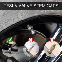 Estuche de 4 tapas de válvulas de neumáticos para Tesla Modelo 3 Y X S Accesorios Aleación de aluminio - details 1